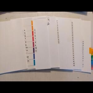 Avery Classic Customizable Table Of Contents Dividers Incomplete sets SEE PHOTOS